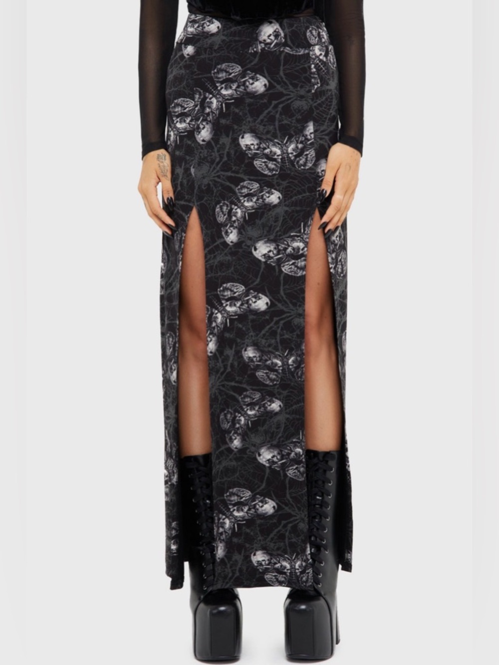 Killstar x Alchemy Spidrasica’s Web Maxi Skirt NWT Small Goth - Picture 2 of 6